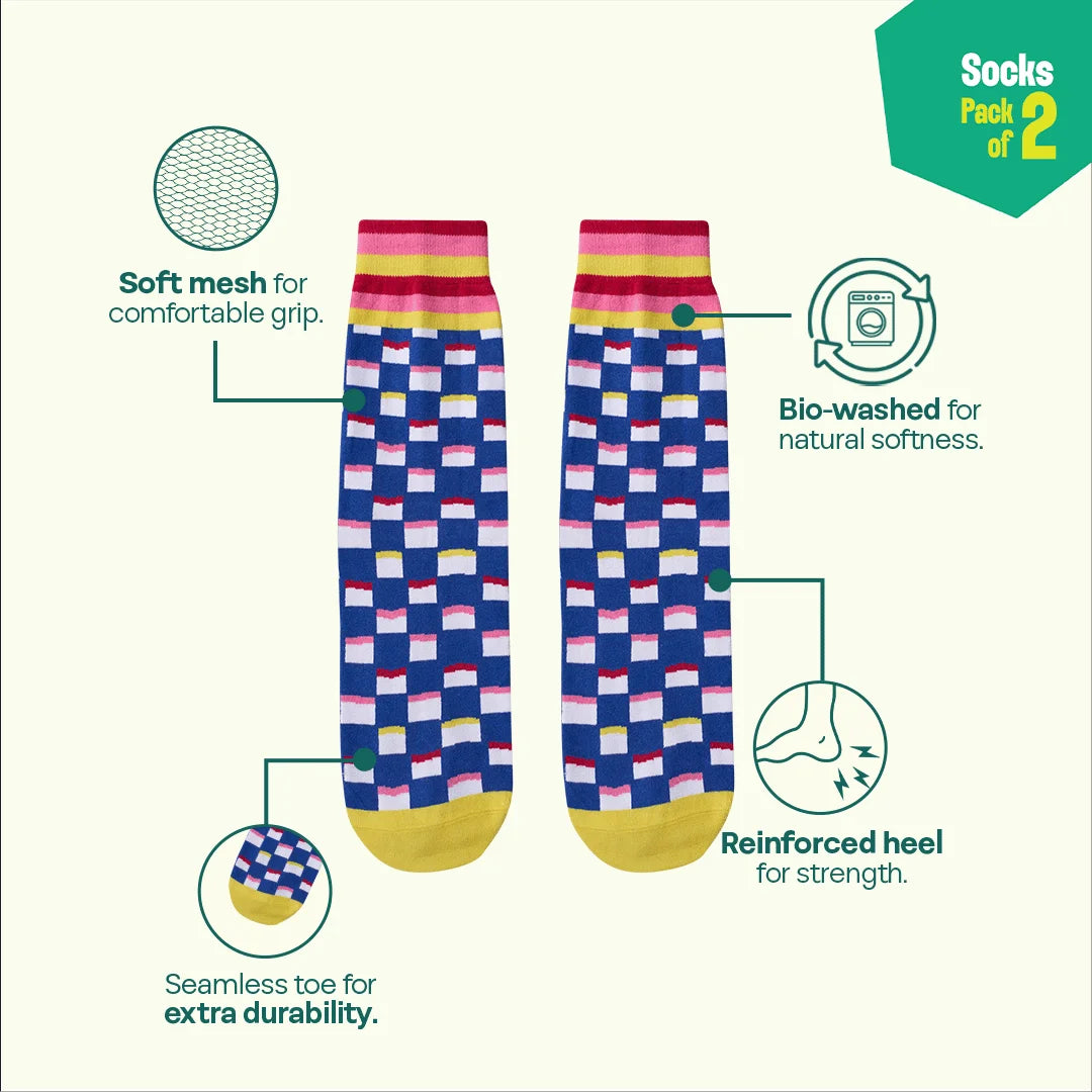 Out Loud! Unisex Socks, 100% Organic Cotton, Crew Length, Pack of 2