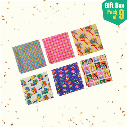 Love Wins! 6 Large Unisex Hankies + 3 Unisex Crew Length Socks, 100% Organic Cotton, Gift Box of 9
