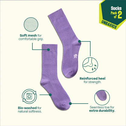 Flying Colors! Unisex Socks, 100% Organic Cotton, Crew Length, Pack of 2
