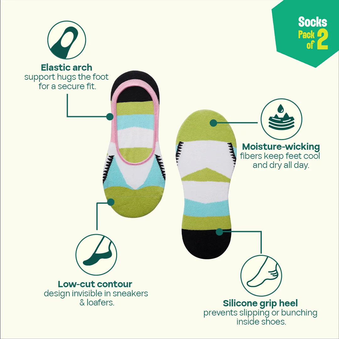 Abstract-lutely 1.0! Unisex Socks, 100% Organic Cotton, No Show, Pack of 2