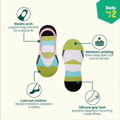 Abstract-lutely 1.0! Unisex Socks, 100% Organic Cotton, No Show, Pack of 2
