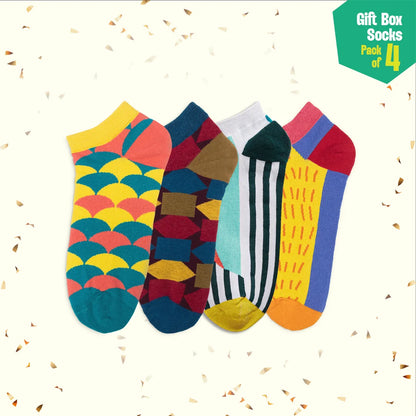 Thrill Seeker! Unisex Ankle Length Socks, 100% Organic Cotton, Gift Box of 4