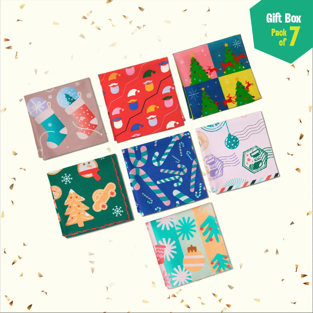 Ginger Goodies! Unisex Hankies, 100% Organic Cotton, Gift Box of 7