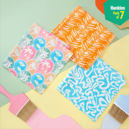Beat The Heat! Unisex Hankies, 100% Organic Cotton, Pack of 7