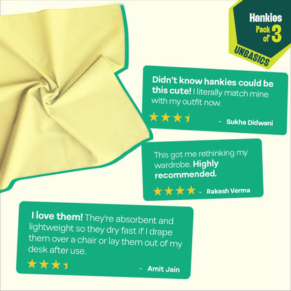 Sundowner! Unisex Hankies, 100% Organic Cotton, Pack of 3
