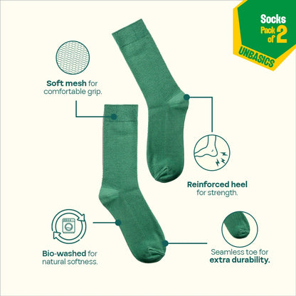 Samba Spirit! Unisex Socks, 100% Organic Cotton, Crew Length, Pack of 2