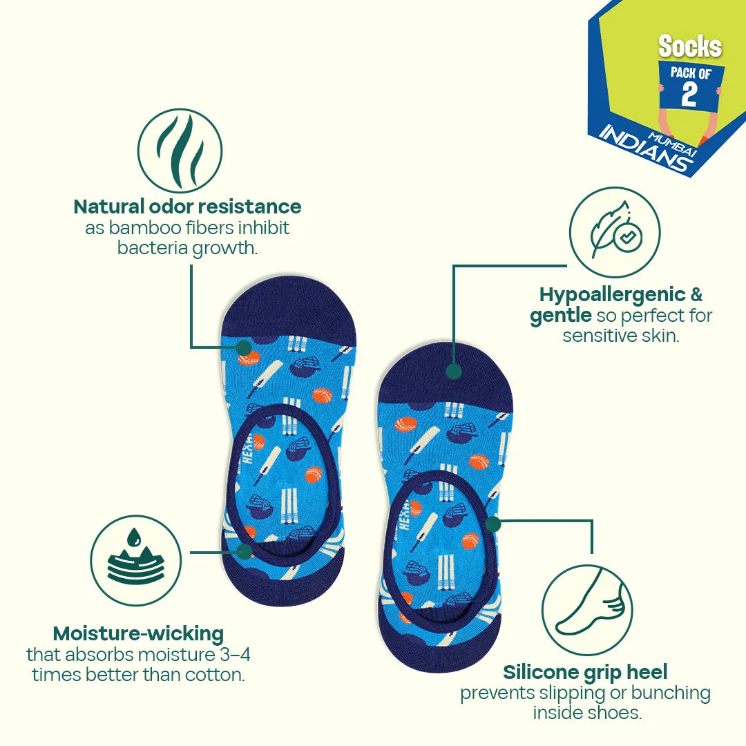 Paltan Energy! Unisex Socks, 100% Bamboo, No Show, Pack of 2