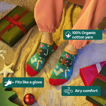 It’s So Festive! Unisex Socks, 100% Organic Cotton, Ankle Length, Pack of 5