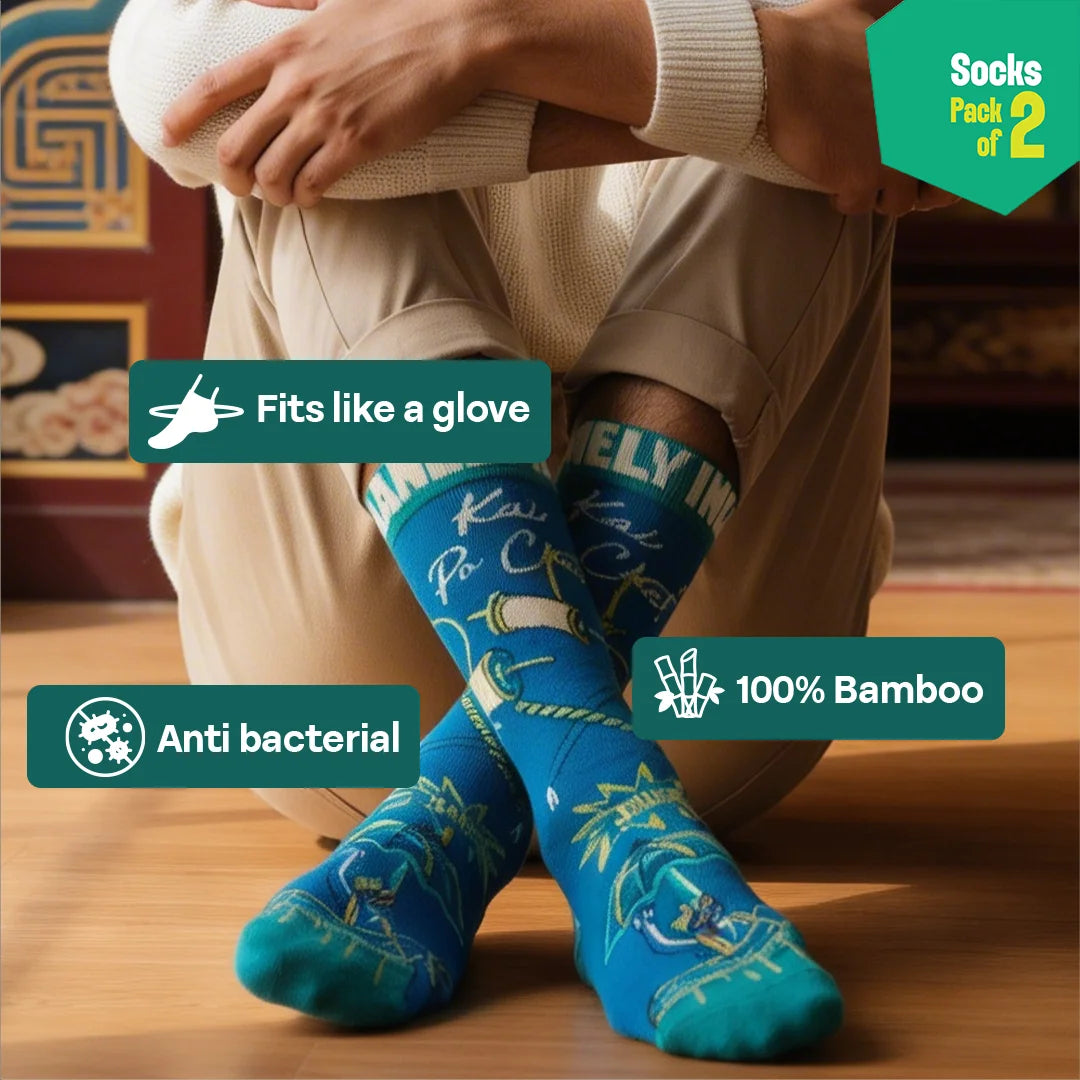 Jalsa Night! Unisex Socks, 100% Bamboo Made, Crew Length, Pack of 2