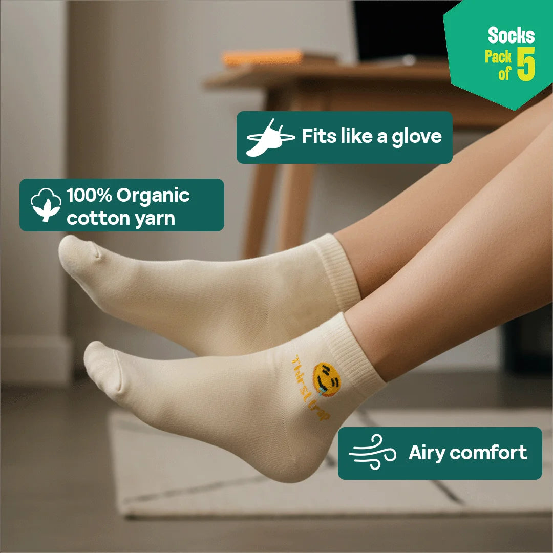 Love Struck! Unisex Socks, 100% Organic Cotton, High Ankle Length, Pack of 5
