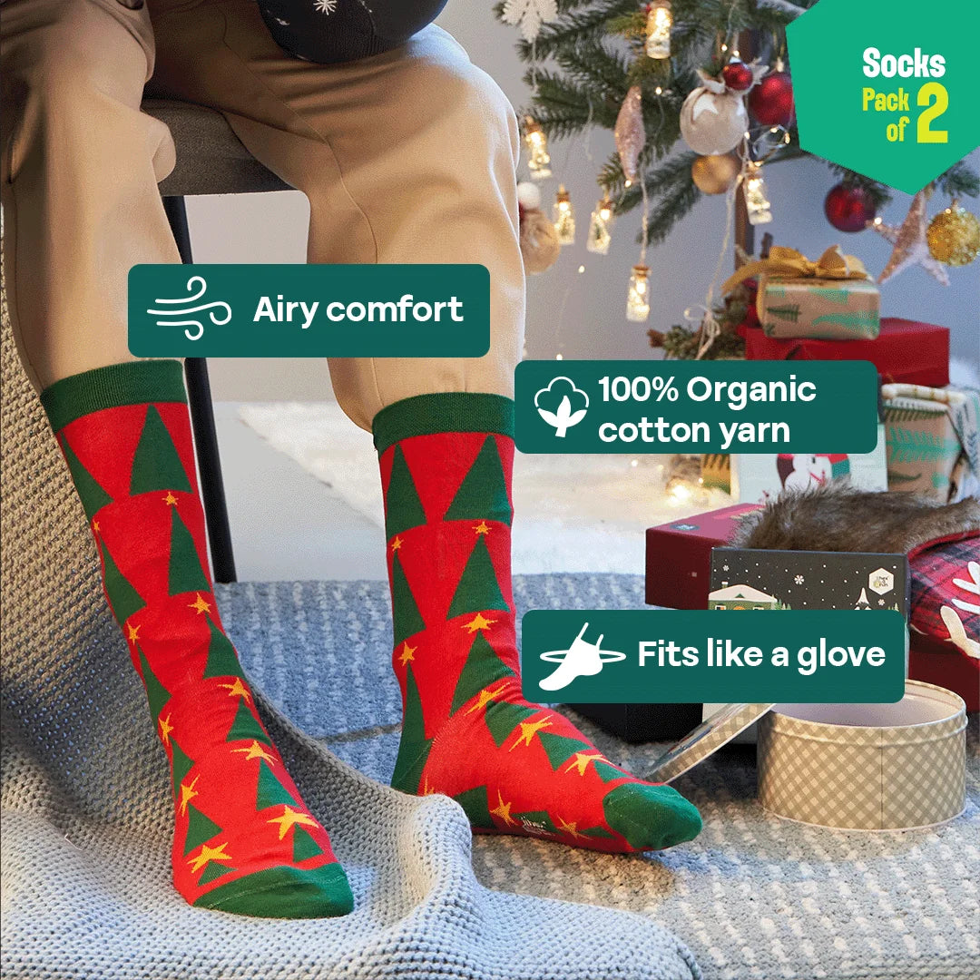 Merry-fied! Unisex Socks, 100% Organic Cotton, Crew Length, Pack of 2