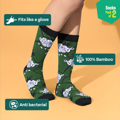 Take Me Black! Unisex Socks, 100% Bamboo, Crew Length, Pack of 2