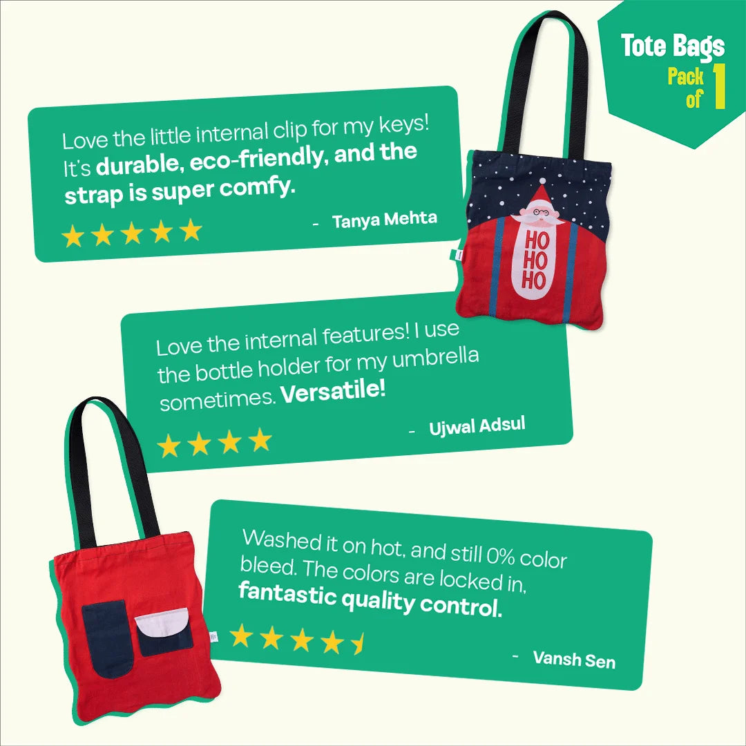 Chill Claus! Canvas Tote Bags, 100% Organic Cotton, Pack of 1