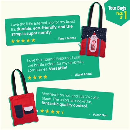 Chill Claus! Canvas Tote Bags, 100% Organic Cotton, Pack of 1
