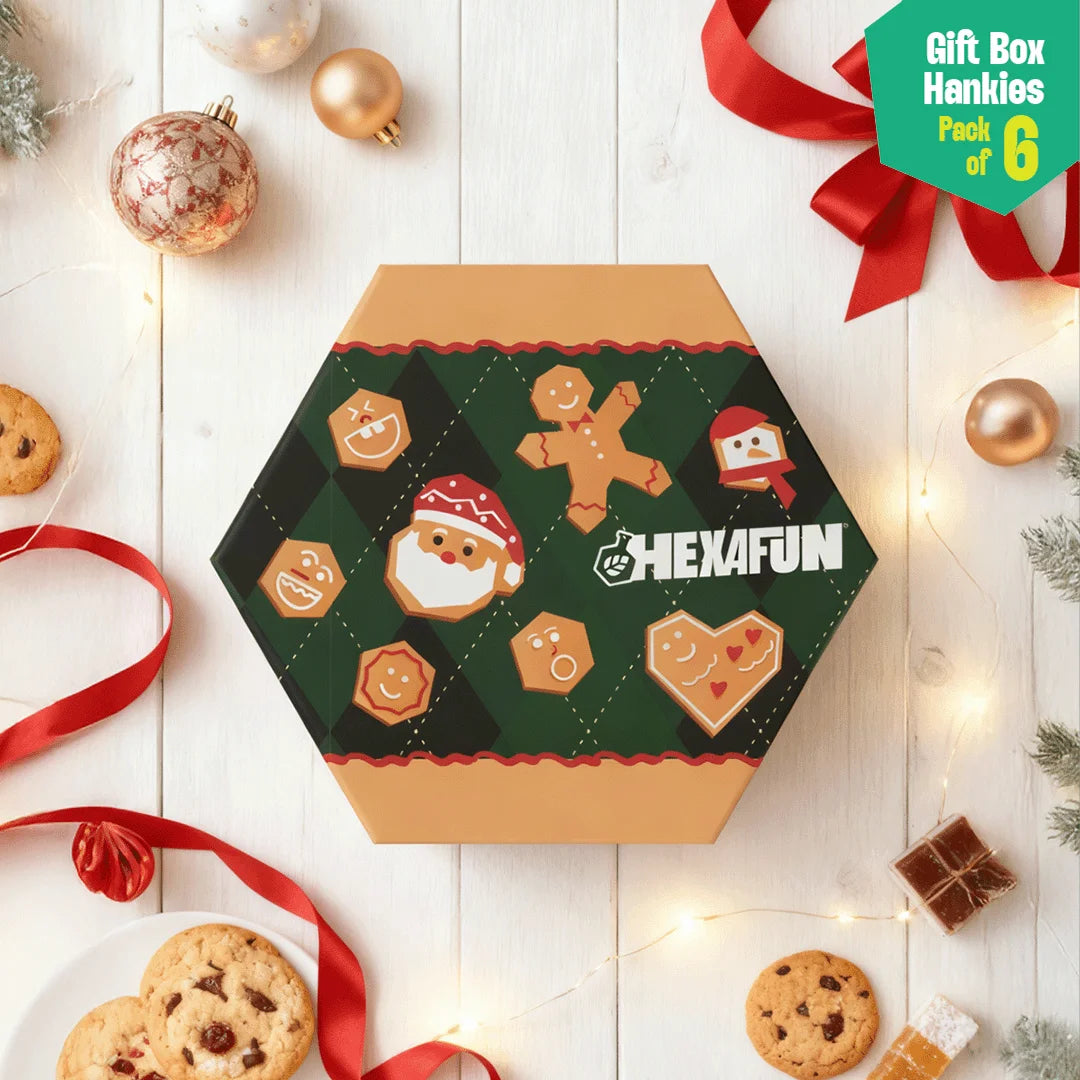 Ginger Bread! Unisex Hankies, 100% Organic Cotton, Gift Box of 6