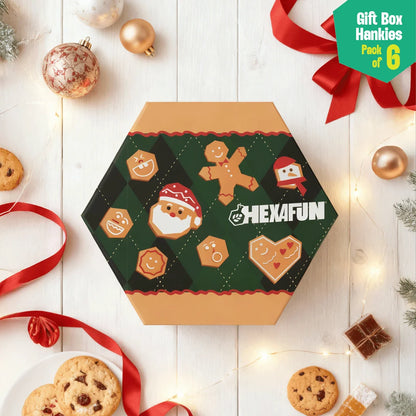 Ginger Bread! Unisex Hankies, 100% Organic Cotton, Gift Box of 6