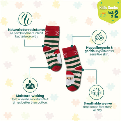 Christmas Story! Unisex Kid's Socks, 100% Bamboo, Crew Length, Pack of 2
