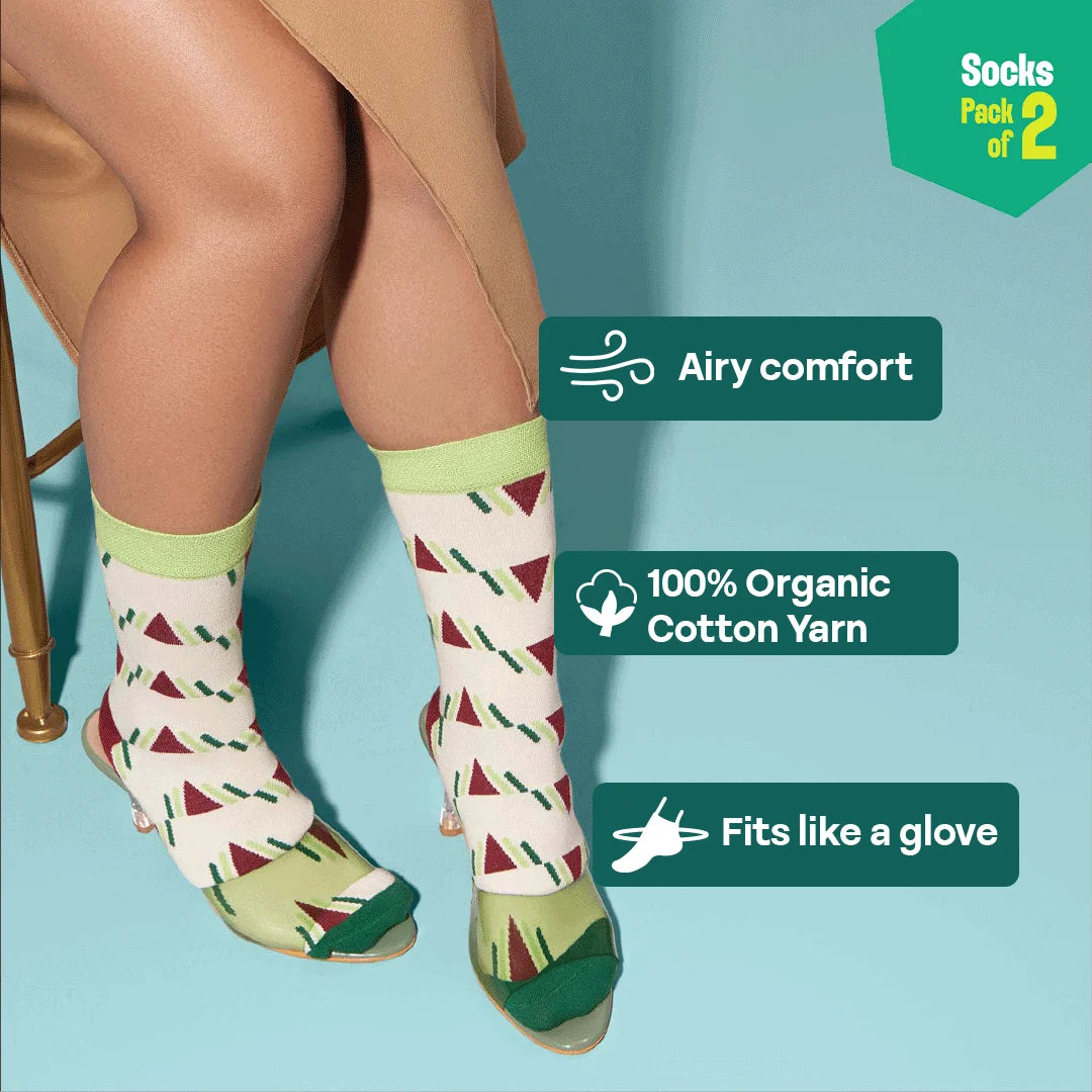 Double Trouble! Unisex Socks, 100% Organic Cotton, Crew Length, Pack of 2