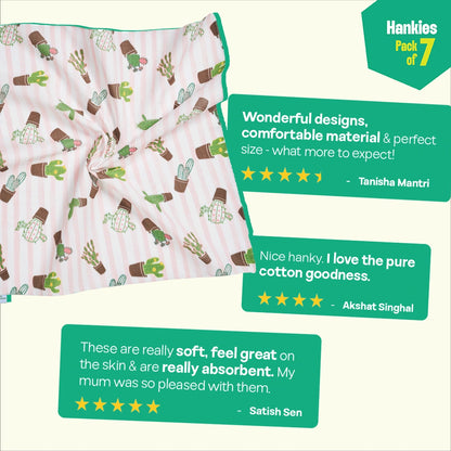 Out Of Woods! Unisex Hankies, 100% Organic Cotton, Pack of 7