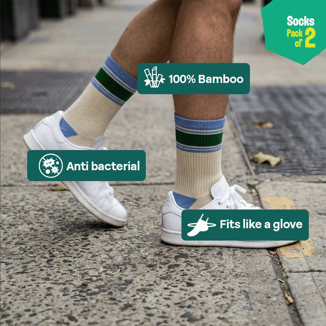 Retro Rush! Unisex Socks, 100% Bamboo, Crew Length, Pack of 2