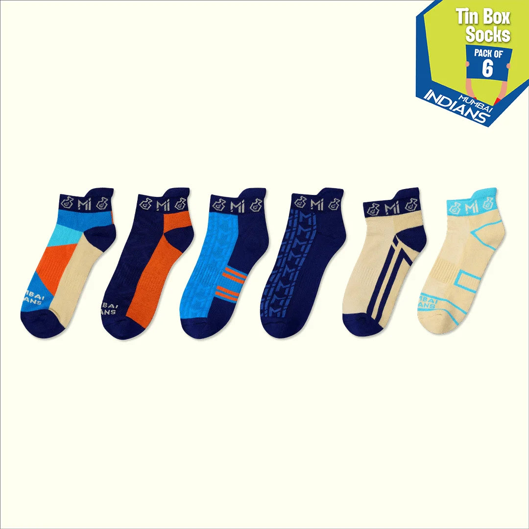 One Family! Tin Gift Box, Unisex Sports Socks, 100% Bamboo & Terry Made, Box of 6