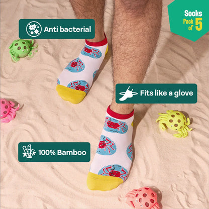 Slay The Day! Unisex Socks, 100% Bamboo, Ankle Length, Pack of 5