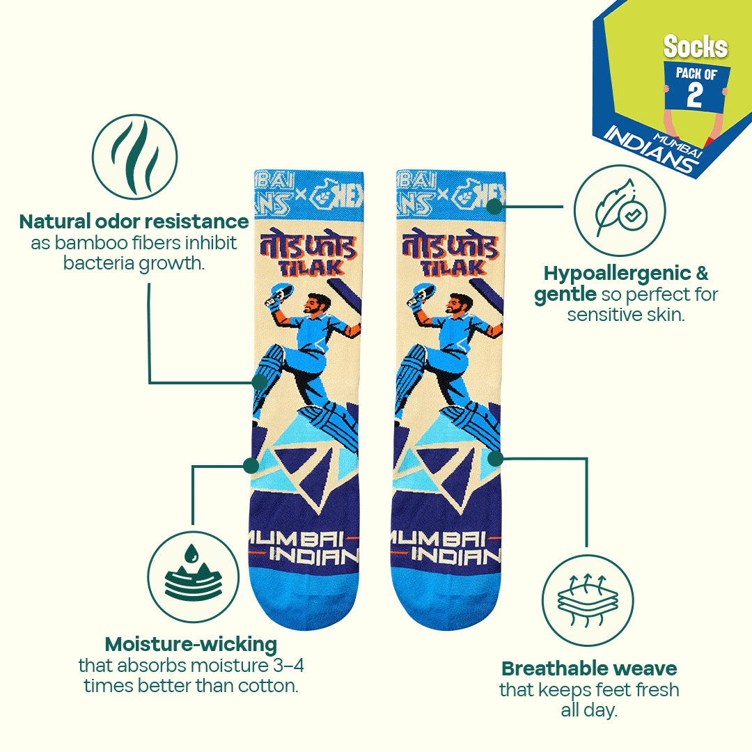 Strike Stompers! Unisex Socks, 100% Bamboo, Crew Length, Pack of 2