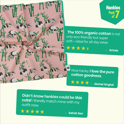 Zoo-logical! Unisex Hankies, 100% Organic Cotton, Pack of 7