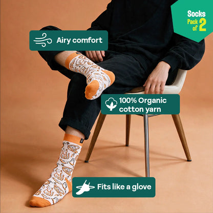 Ghost Town! Unisex Socks, 100% Organic Cotton, Crew Length, Pack of 2