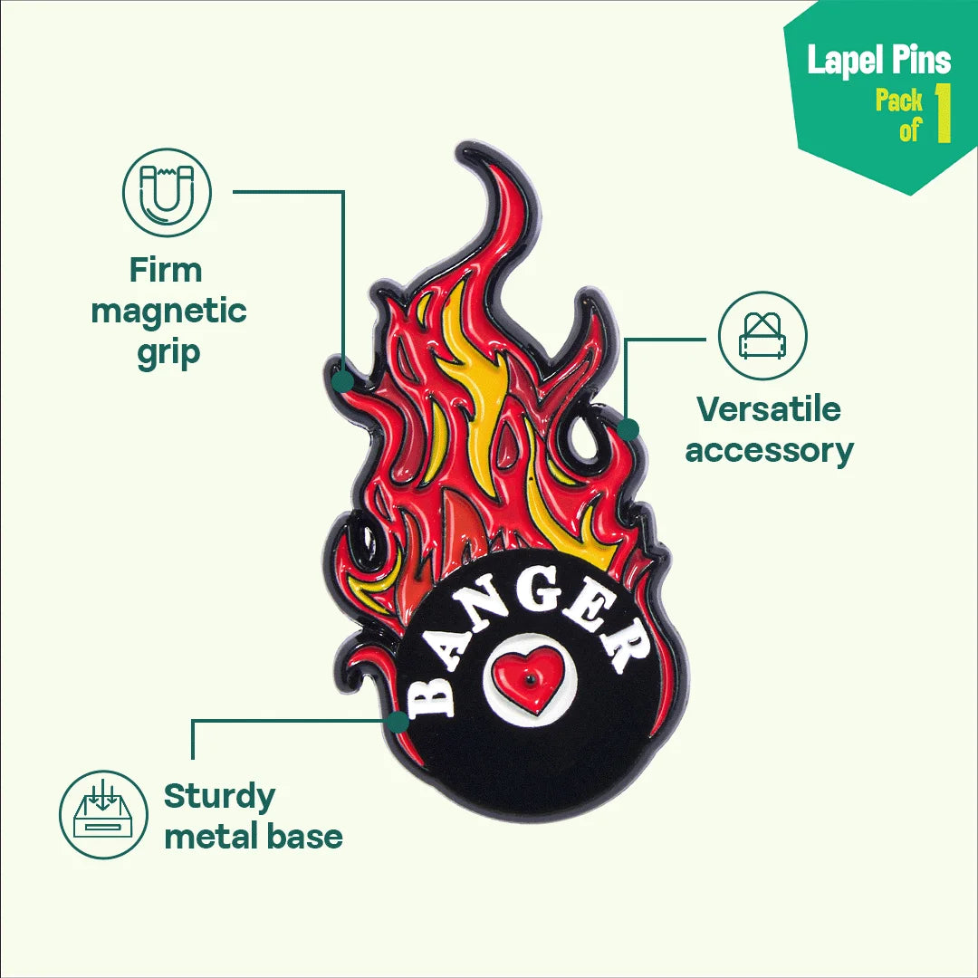 Banger! Lapel Pins, Pack Of 1