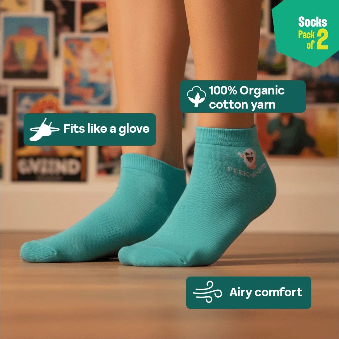 Tattletale! Unisex Socks, 100% Organic Cotton, High Ankle Length, Pack of 2