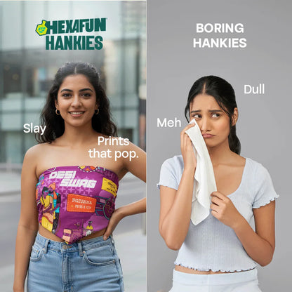 Patiala Peg! Unisex Hankies, 100% Organic Cotton, Pack of 3
