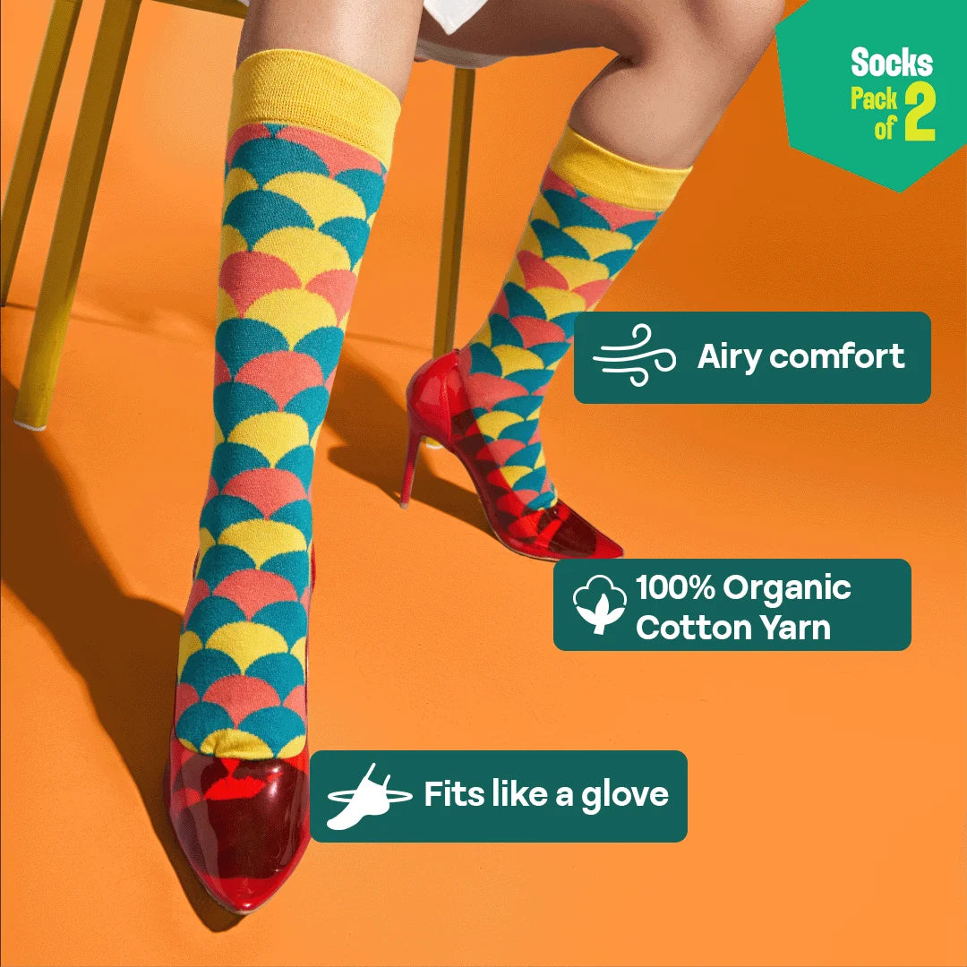 Out Of Shape! Unisex Socks, 100% Organic Cotton, Crew Length, Pack of 2