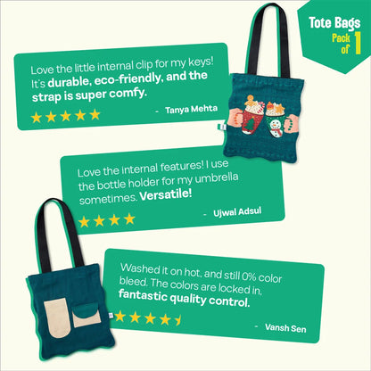 Steamy Sips! Canvas Tote Bags, 100% Organic Cotton, Pack of 1