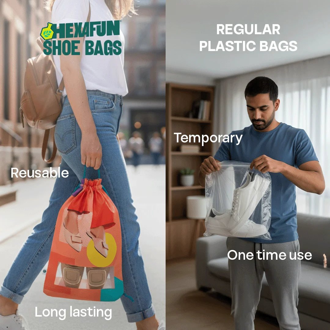 Shoe Bizz! Shoe Bags, 100% Organic Cotton, Pack of 6