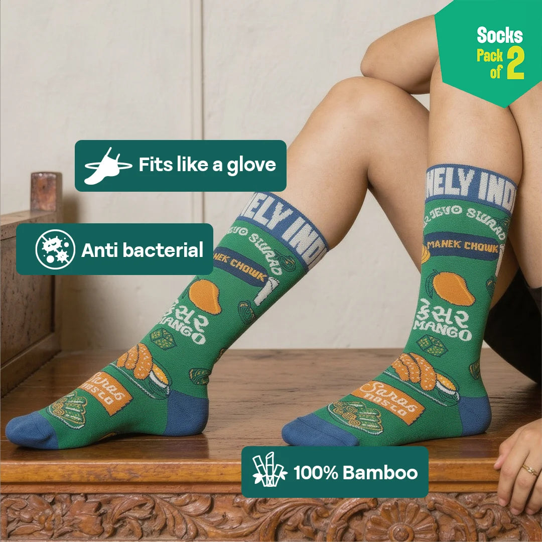 G-U-J-J-U! Unisex Socks, 100% Bamboo Made, Crew Length, Pack of 2