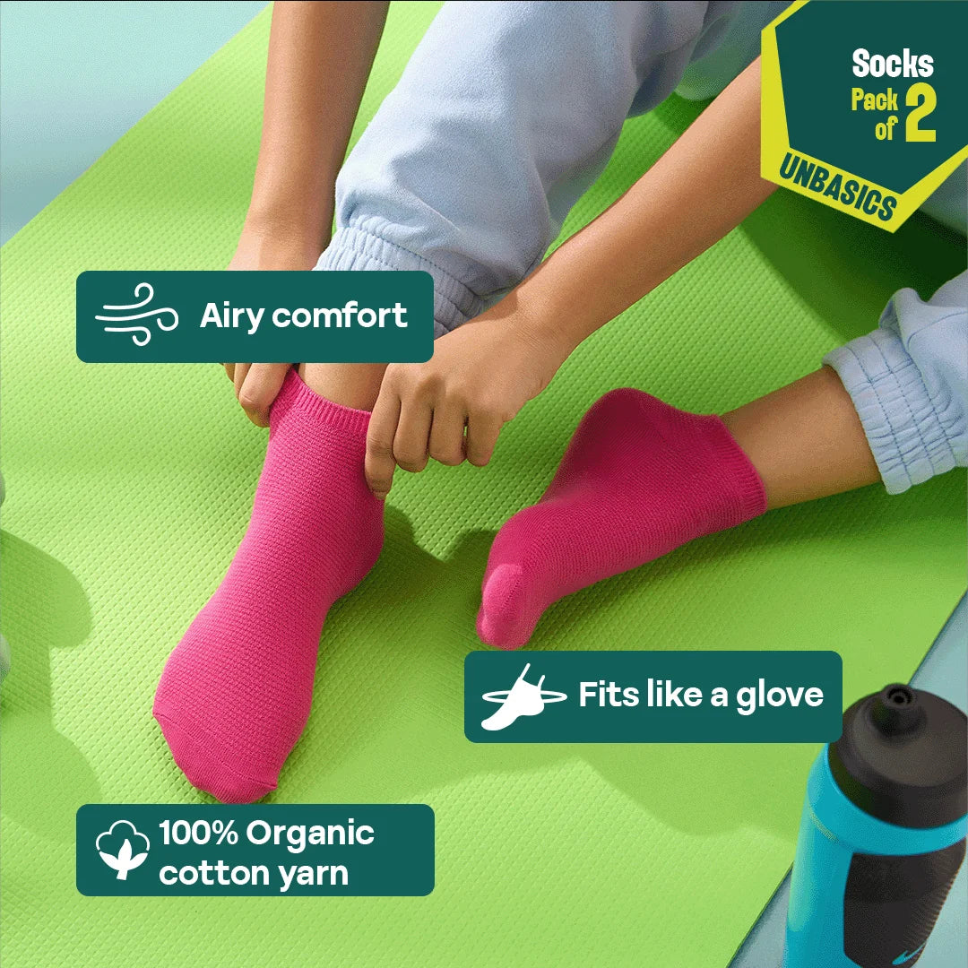 Macaroons! Unisex Socks, 100% Organic Cotton, Ankle Length, Pack of 2