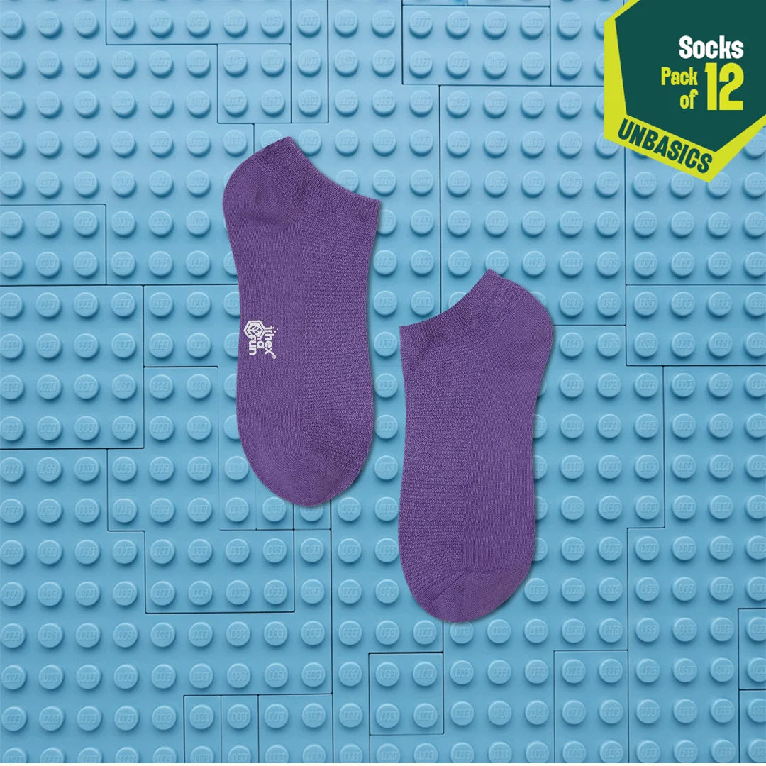 Badass Bold! Unisex Socks, 100% Organic Cotton, Ankle Length, Pack of 12