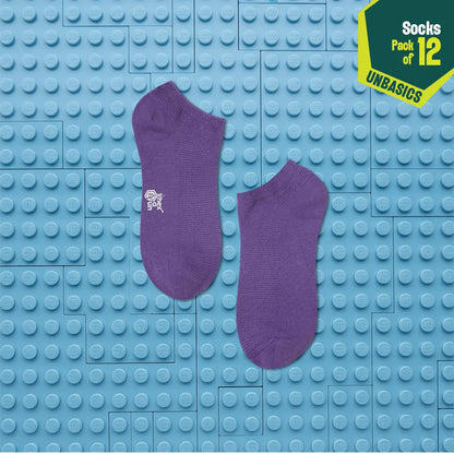 Badass Bold! Unisex Socks, 100% Organic Cotton, Ankle Length, Pack of 12