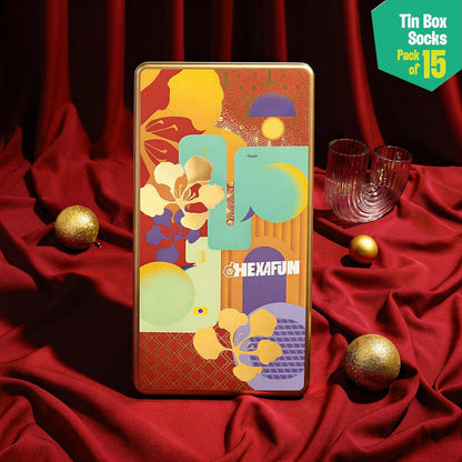 Floral Bloom! Tin Gift Box, Unisex Crew Length, 100% Bamboo, Box Of 15
