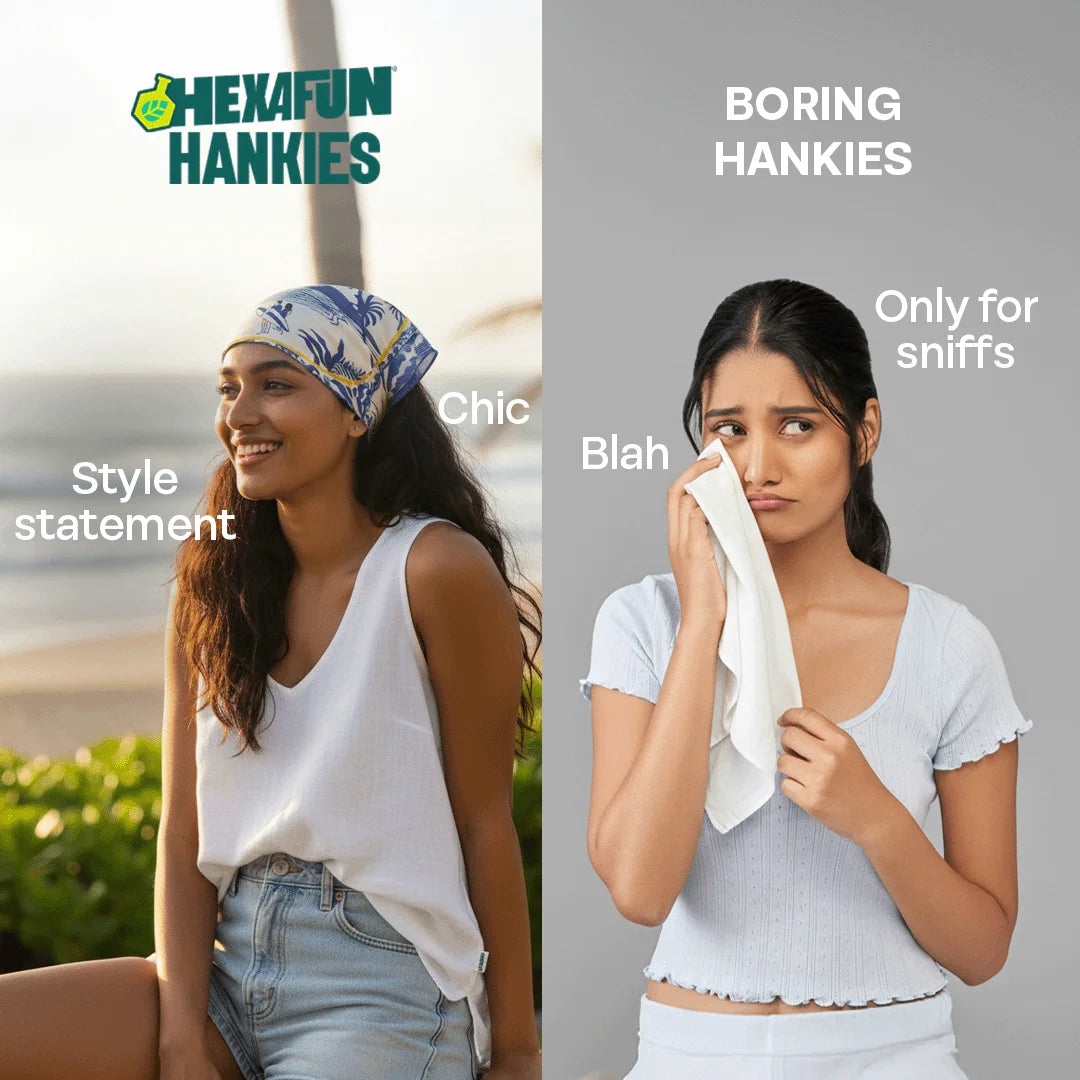 Tan Lines! Unisex Hankies, 100% Organic Cotton, Pack of 3