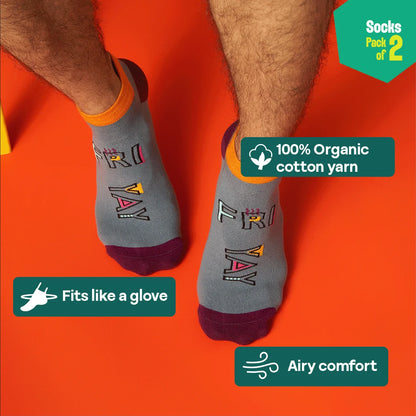 Wordle! Unisex Socks, 100% Organic Cotton, Ankle Length, Pack of 2
