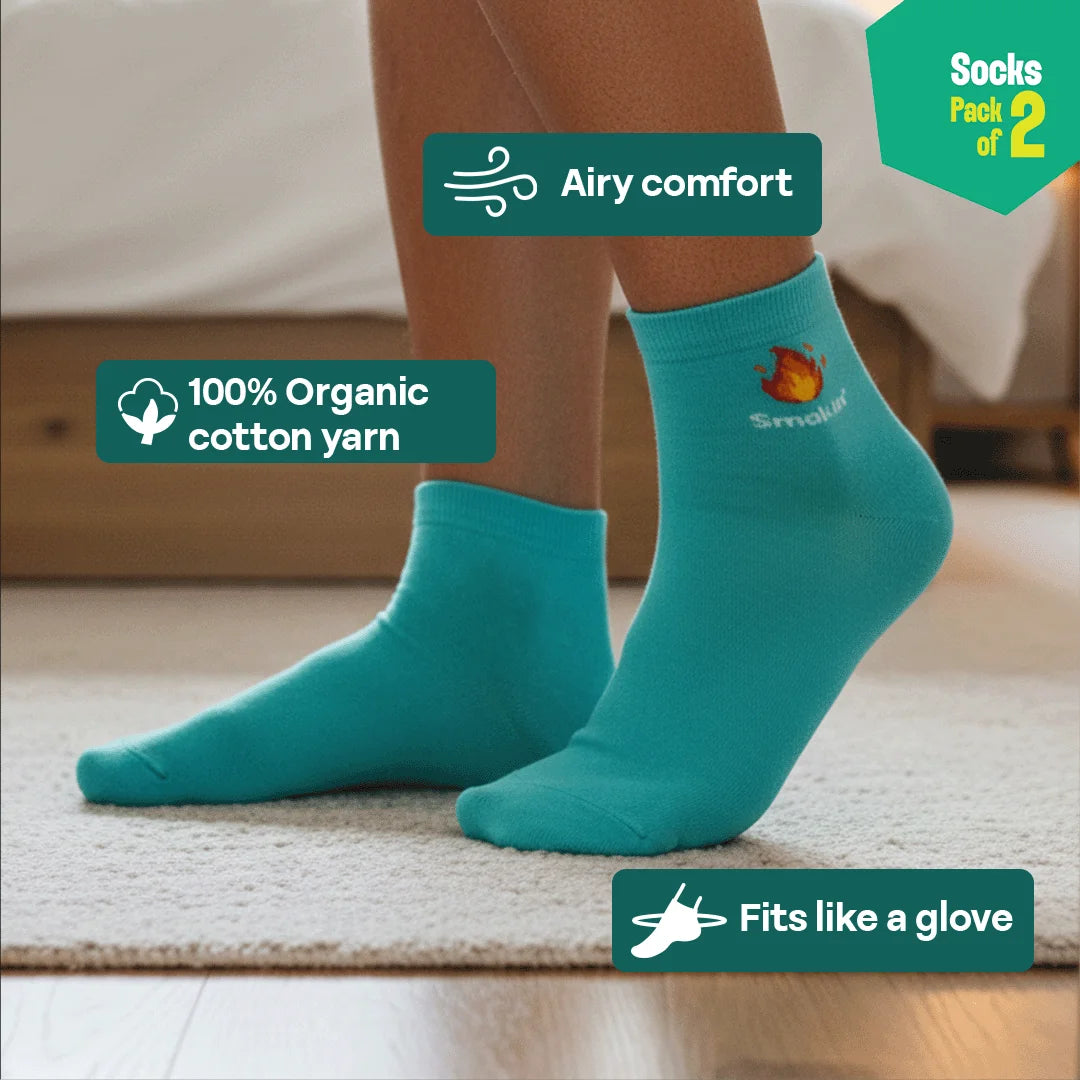 Flirt Alert! Unisex Socks, 100% Organic Cotton, High Ankle Length, Pack of 2