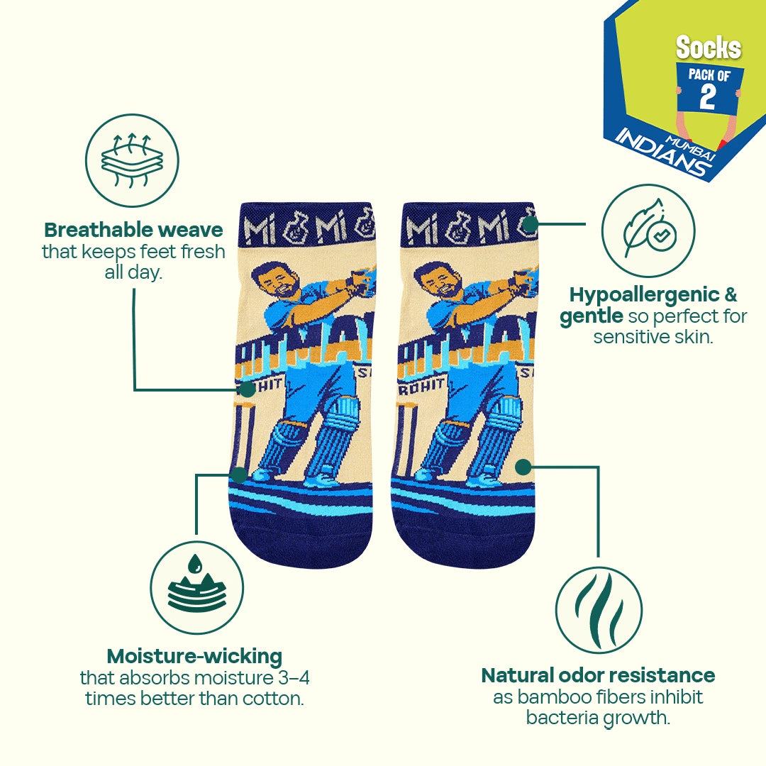 Champions! Unisex Socks, 100% Bamboo, Ankle Length, Pack of 2