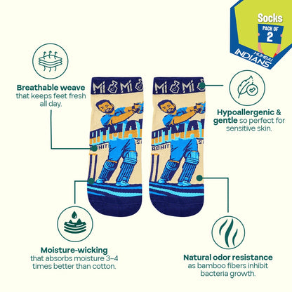 Champions! Unisex Socks, 100% Bamboo, Ankle Length, Pack of 2