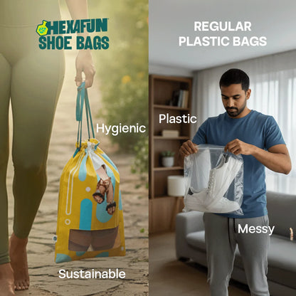 Girly Walks! Shoe Bags, 100% Organic Cotton, Pack of 6