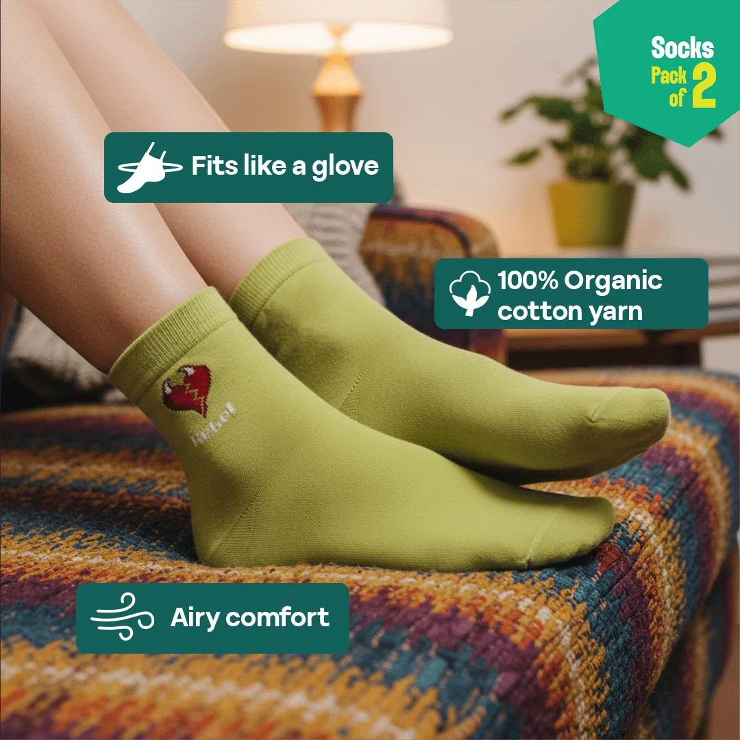 Mood Chart! Unisex Socks, 100% Organic Cotton, High Ankle Length, Pack of 2