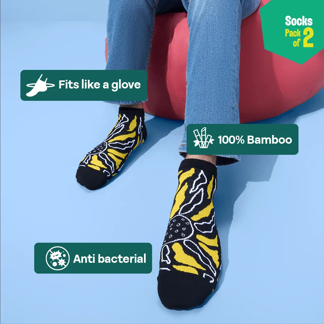 Black Matters! Unisex Socks, 100% Bamboo, Ankle Length, Pack of 2