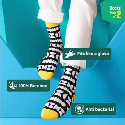 Mono-magic! Unisex Socks, 100% Bamboo, Crew Length, Pack of 2