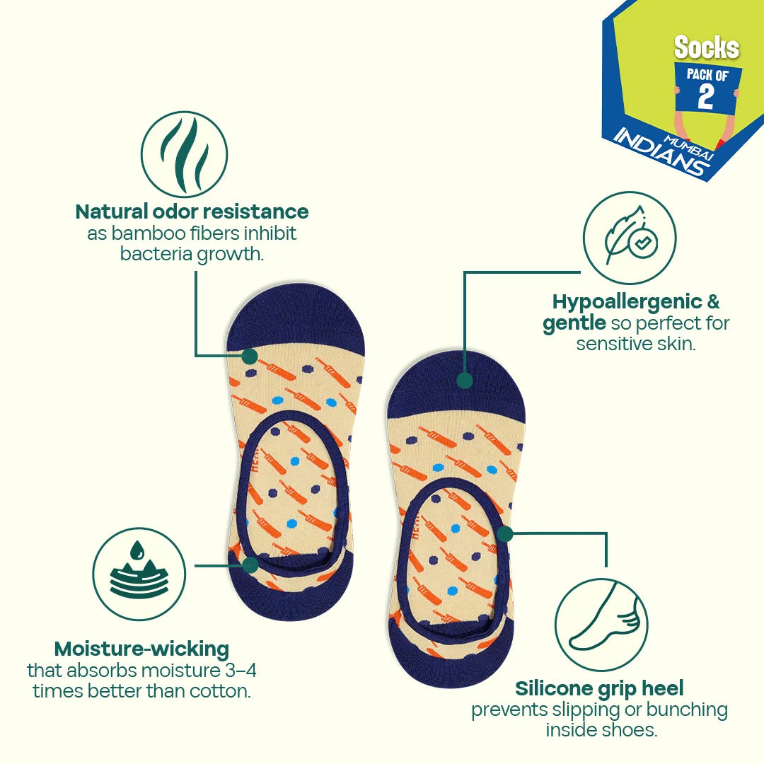 Crickethead! Unisex Socks, 100% Bamboo, No Show, Pack of 2